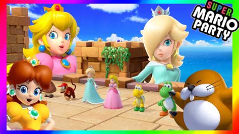 Super Mario Party Minigames Rosalina Vs Daisy Vs Peach Vs Monty