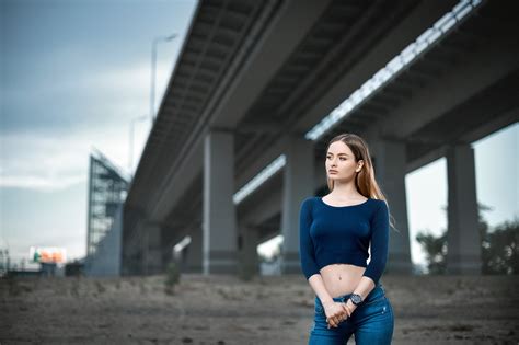 Free Download Hd Wallpaper Girl Bridge Pose Sergey Gokk Wallpaper Flare