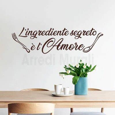 Adesivo Murale Frase Amore Cucina Scritte Adesive Decorative