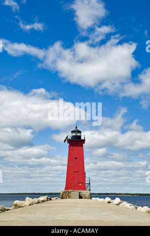 Manistique East Breakwater Lighthouse, Lakeview Park, Manistique ...