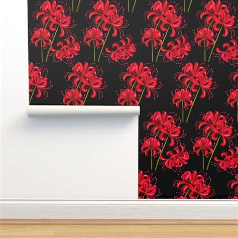 Japanese death flowers, Higanbana Wallpaper | Spoonflower