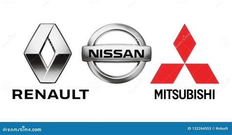 Logos Of Car Manufacturers Alliance: Renault, Nissan, Mitsubishi ...