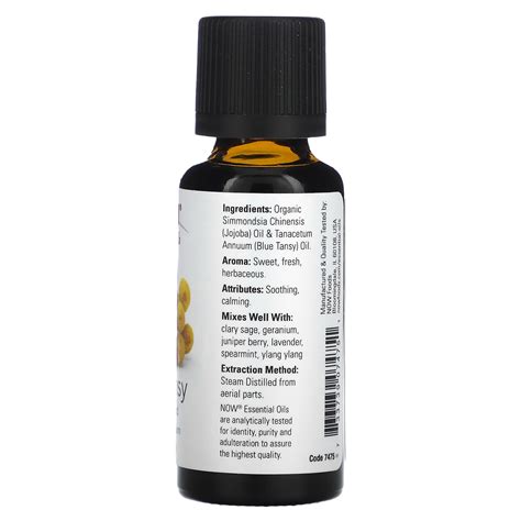 NOW Foods Essential Oils Blue Tansy 1 Fl Oz 30 Ml