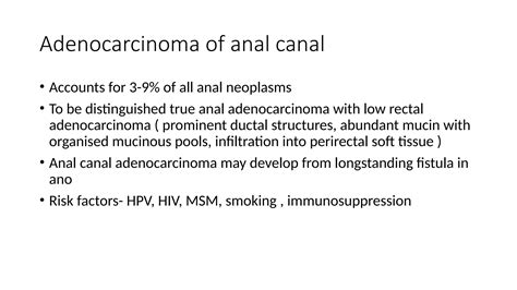 Overview Of Carcinoma Of Anal Canal Pptx