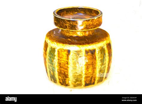 Digital Painting Of A Decorative Stoneware Jar Stock Photo Alamy