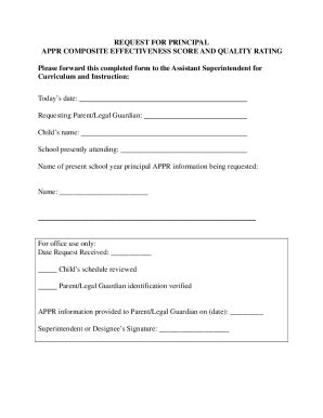 Fillable Online APPR Parent Request For Principal Form Fax Email Print