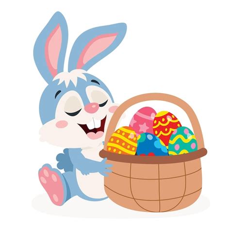 Premium Vector Cartoon Rabbit With Easter Egg