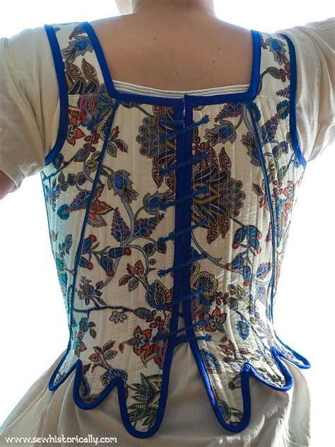 Th Century Chintz Stays With Stomacher Sew Historically