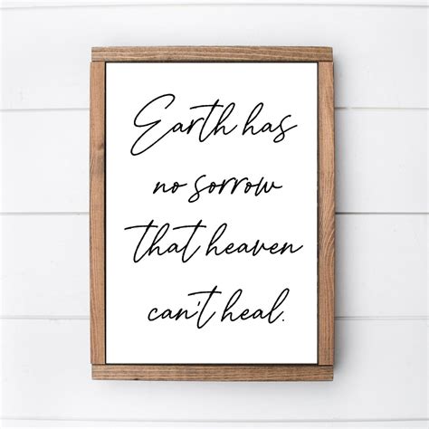 Earth Has No Sorrow That Heaven Cant Heal Art Print Christian Etsy