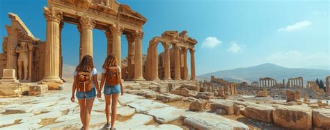 Premium Photo Friends Exploring Ancient Ruins A Wallpaper