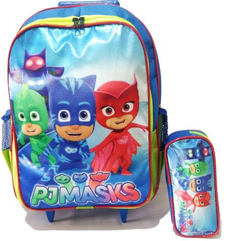 Kit Mochila Infantil Escolar 3d Rodinhas Pj Masks Outras Marcas