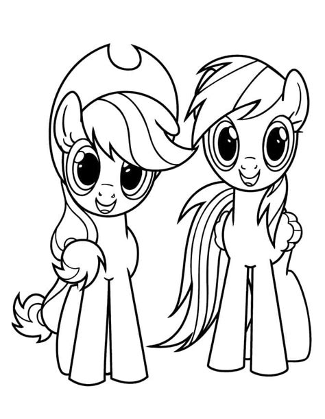 Dibujos De Applejack Y Rainbow Dash Para Colorear Para Colorear Pintar