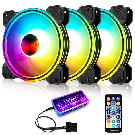 Buy 3 Pack RGB Case Fans,PECHAM 120mm Silent Computer Cooling PC Case ...