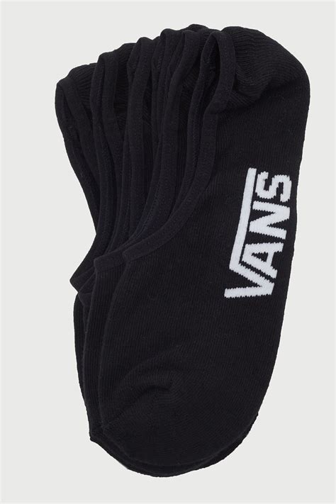 Vans No Show Socks 3 Pack Black Black Universal Store