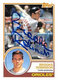 Brooks Robinson Autographed Baseball Card Baltimore Orioles