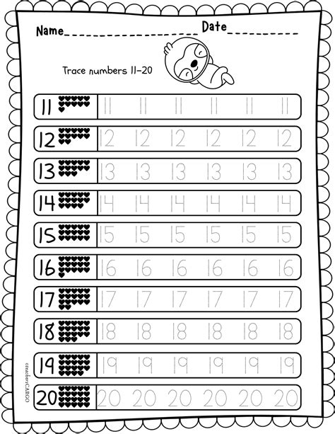 Tracing Numbers 1 20 Writing Numbers 1 20 Worksheets Fill In The Worksheets Library