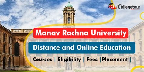 Manav Rachna University Distance And Online Courses And Fees 2024