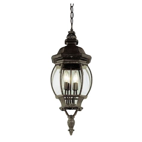 Bel Air Lighting Oxford 1 Light Black Outdoor Hanging Pendant With Clear Glass The Home Depot