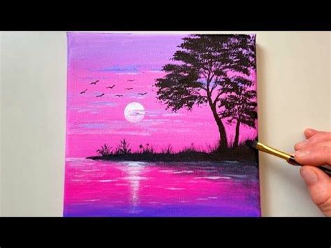 Vibrant Sunset Acrylic Painting Tutorial