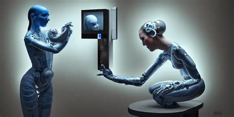 Hyperrealistic Photography Of A Cyborg Patting An Stable Diffusion