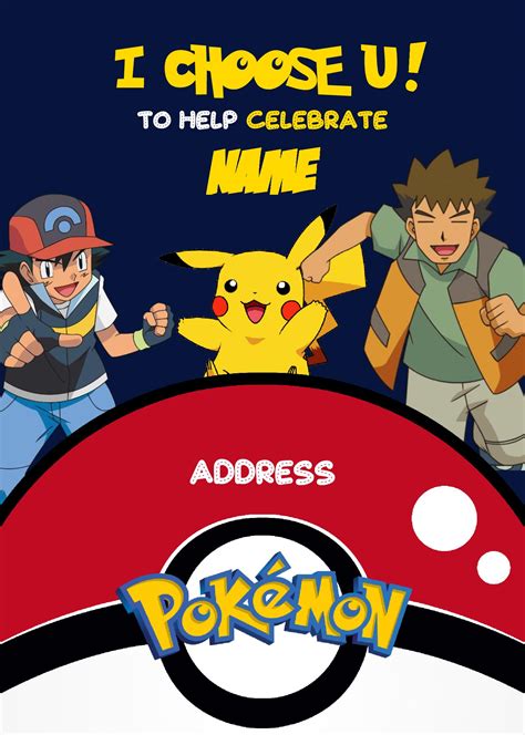 Pokemon Invitation Templates - Editable With MS Word | DREVIO