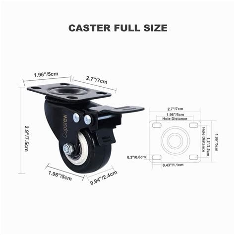 2inch Swivel Caster Wheels with Locking Heavy Duty Casters 150 Lbs Per Castor - UniHobby