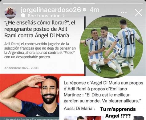 La Esposa De Di María Responde A Rami Te Puede Enseñar A Llorar O A