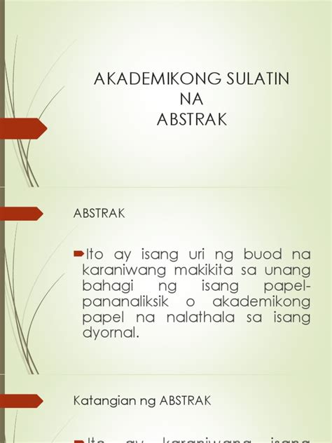 Akademikong Sulatin Abstrak Pdf