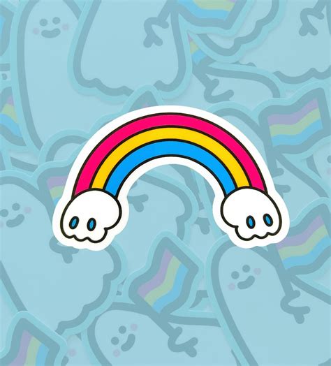 Pan Pride Rainbow Sticker Pansexual Pride Skull Rainbow Waterproof