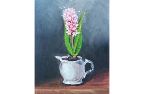 Hyacinth Painting Original Art Flowers Painting Floral Etsy