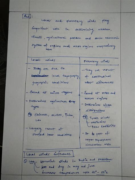 Explain how local winds are different from planetary winds. Giving ...