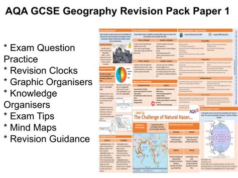 Aqa Gcse Geography Paper 1 Revision Pack Teaching Resources