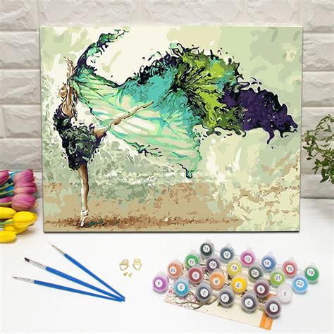 DIY Oil Painting Paint by Numbers Kits for Adults Kids Beginner Ballet ...