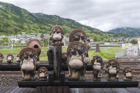 Tanuki Statues It Is An Animal Sculpture Or Japanese Raccoon Dog At