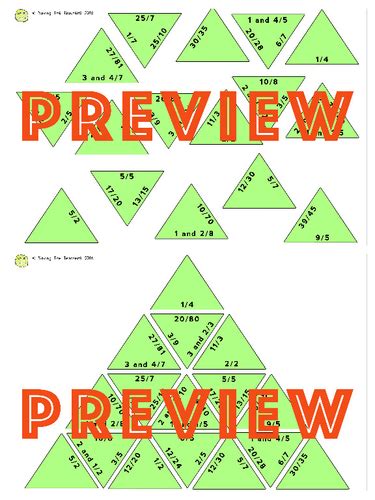 Equivalent Fractions Tarsia Puzzles Teaching Resources