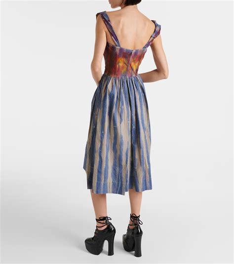 Sunday Striped Cotton Corset Dress In Multicoloured Vivienne Westwood