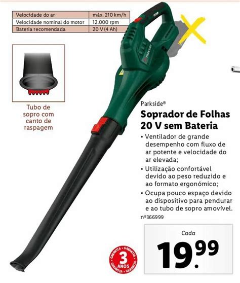 Promo O Parkside Soprador De Folhas V Sem Bateria Em Lidl