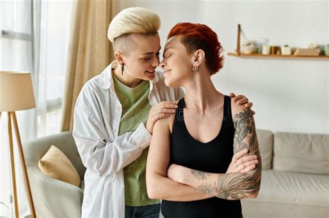 Two Women A Lesbian Couple With Stock Photo Image Of Companionship Bonding