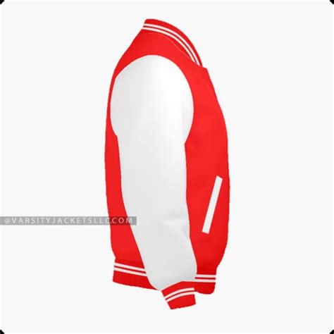 Red And White Varsity Letterman Jacket For Men And Women Varsity