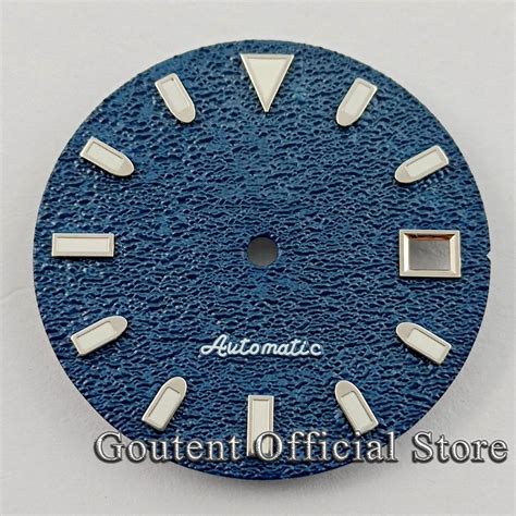 Goutent 29mm Blue Sterile Watch Dial Green Luminous Fit NH35 NH36