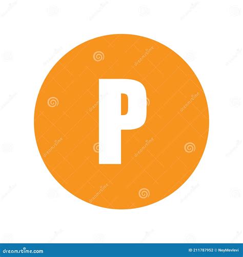 Letter P Logo Symbol in Orange Circle. Stock Vector - Illustration of ...