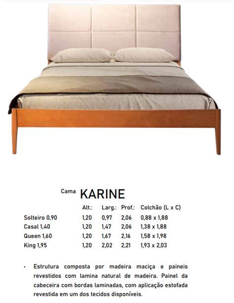 Cama Casal Em Madeira Maci A Tauari Painel Estofado Karine