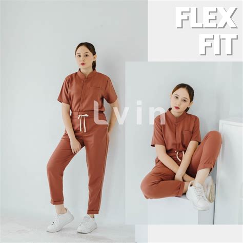 Jual Lvin Flex Fit Baju Scrub Medical Scrub Suit Doctor S Scrub