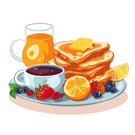 Petit D Jeuner Clipart Petit D Jeuner Assiette Avec Fruits Dessin Anim