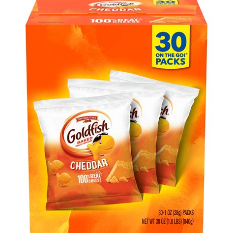 Goldfish Cheddar Crackers Individual Lugnch Package Kids Size 1 Oz