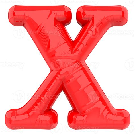 Letter X Red 3d Render 46301594 Png