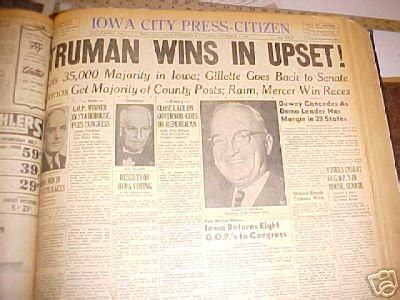 Nov 1948 President Truman Defeats Dewey Photo Newspaper | #29662070