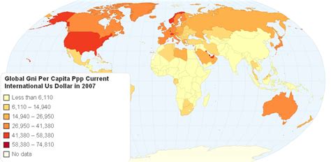 Global Gni Per Capita Ppp Current International Us Dollar In