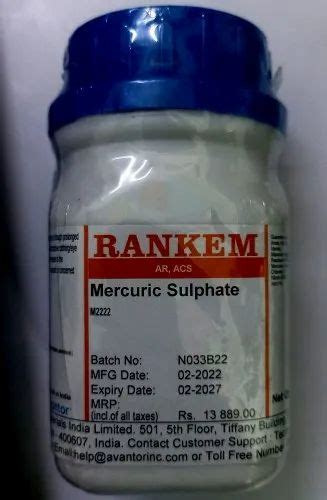 Mercuric Sulphate 250g 99 5 250gm Bottle At Rs 8200 Bottle In Delhi