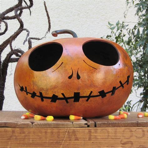 Halloween Gourd Jack O Lantern Natural Fall Harvest Jack Etsy